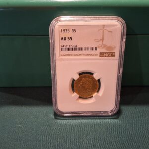 $5 gold 1835 AU 55 NGC